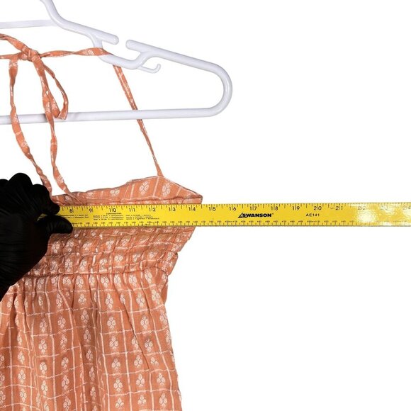 Wet Seal Vintage Womens M Y2K Babydoll Cami Halter Top Peach Floral Embellished - Picture 10 of 15